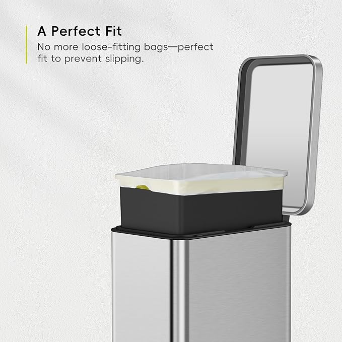 EKO 1.6 Gallon / 3-6 Liter, 80 Count Small Drawstring Trash Bags, Extra-Strong Unscented Garbage Bags, Easy-Dispense Roll for Kitchen & Household Use, Resists Tears, Leaks and Punctures, Code A, White