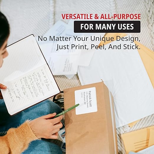 TAPE LOGIC Fanfold Thermal Transfer Labels 2"x1" White (40800-pk) Self Adhesive All Purpose Blank Sticker Label for Thermal Printer 8 Rolls of 5100, Office Supplies for Address, Shipping & Mailing