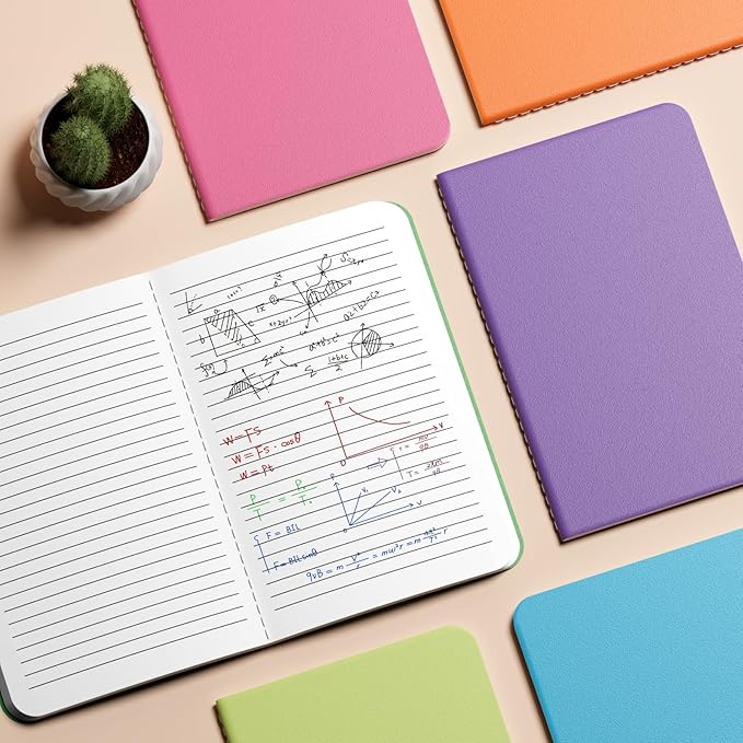 12 PCS Colorful Notebook Journals Bulk, Lined Paper, College Ruled, 60 Pages, 5.5"x8.3", A5 Size, Travel Journal Set for Travelers, Students and Office, Writing Diary Subject Notebooks Planner