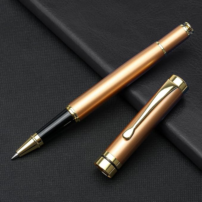 YIVONKA Luxury Ballpoint Pens Best Ball Pen Gift Set for Men & Women Professional Executive Office Nice BallPens Classy Gift Box Ballpoint Black Refill Line width 0.5mm (2 rosegold)
