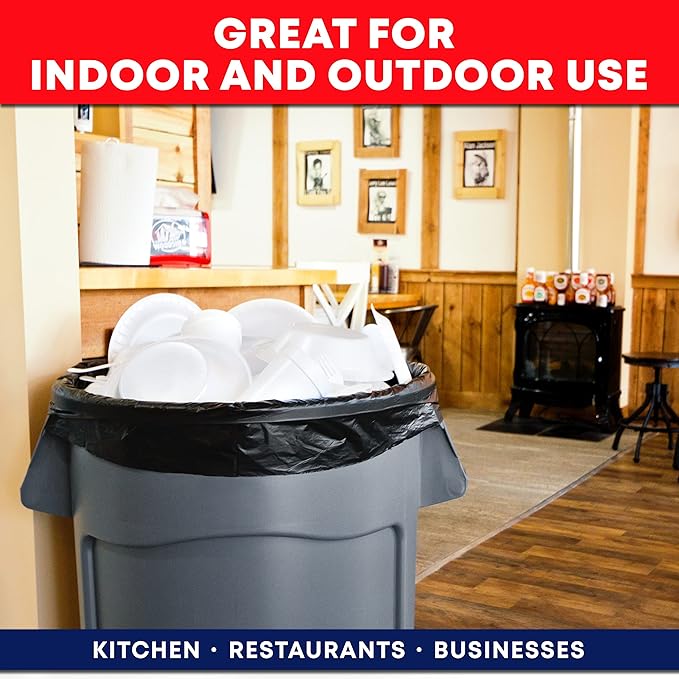 Tasker 55-60 Gallon Trash Bags Heavy Duty | Mega ValuePack 150 Bags | Large Black Garbage Bags | for Office, Commercial, Outdoor, Lawn, and Leaf