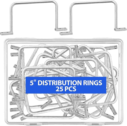 25 Pcs Distribution Rings Aluminum D Ring for Sorting Out Electric Cables, Cable Management, for Commercial and Residential Use, Silver(5 Inch)
