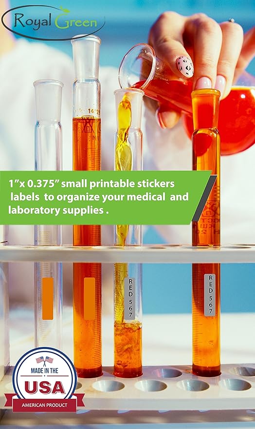 Small Sticky Labels Printable Stickers for Injket Printers in Gray - 1078 Pack, Small Matte Labels 1 inch x 0.375 inch for Laser Printers with Template Included