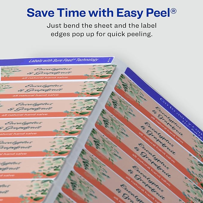 Avery Matte White Rectangle Labels, Sure Feed Technology, 1" x 3", 4,000 Matte White Printable Labels