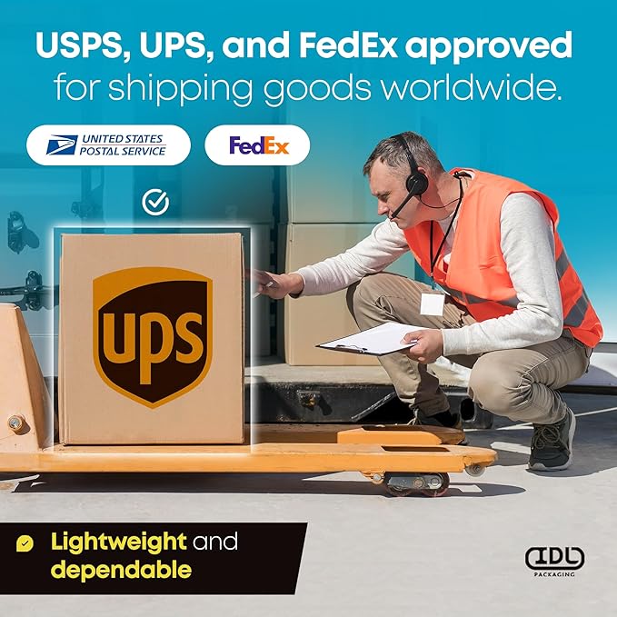 Medium Moving & Shipping Boxes 12x8x4 inches (10-Pack) - Extra Strength 200 lb vs Regular - Corrugated Strong Packing Boxes - Packing Box for Moving Medium - Box for Shipping by IDL Packaging