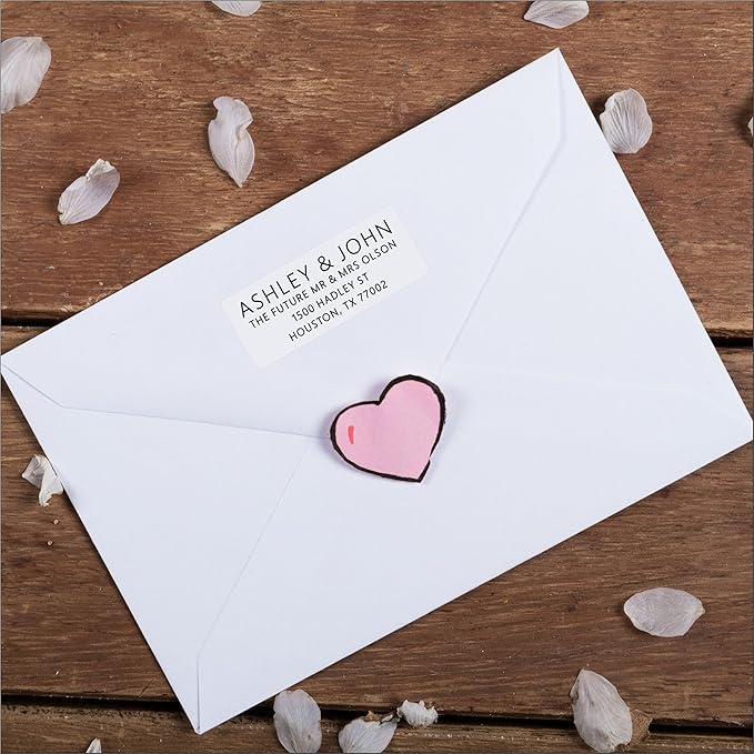 White Address Labels for Business - Personalized Return Address Labels, Custom Mailing Labels, Shipping Stickers for Envelopes and Packages (Sans Serif Font)