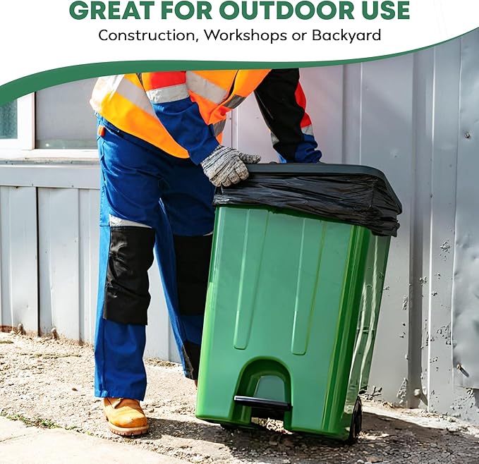 95 Gallon Heavy Duty Trash Bags | 25 Bags w/Ties | Super Large Garbage bags | 1.5 MIL Thickness for Yard, Home and Office Cleanup Disposal - TrashMaster (50)