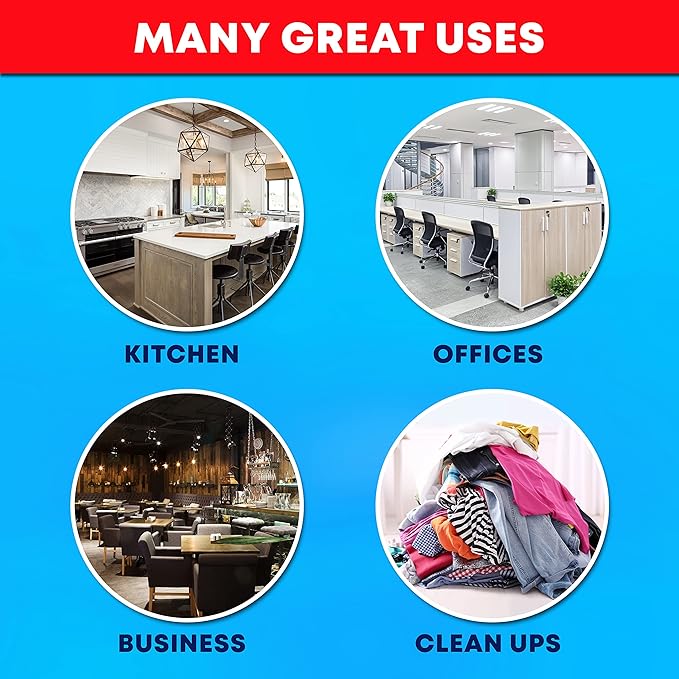 55 Gallon Clear Trash Bags, (50 Bags w/Ties) Large Clear Plastic Recycling Garbage Bags