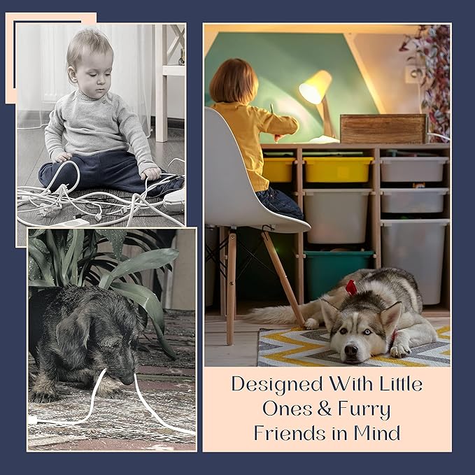 Large Cable Management Box - Cable Organizer Box and Power Strip Box for Electrical Cord Management - Hide Desk Cord and Floor Cables - Wire Storage and Organization for Cords