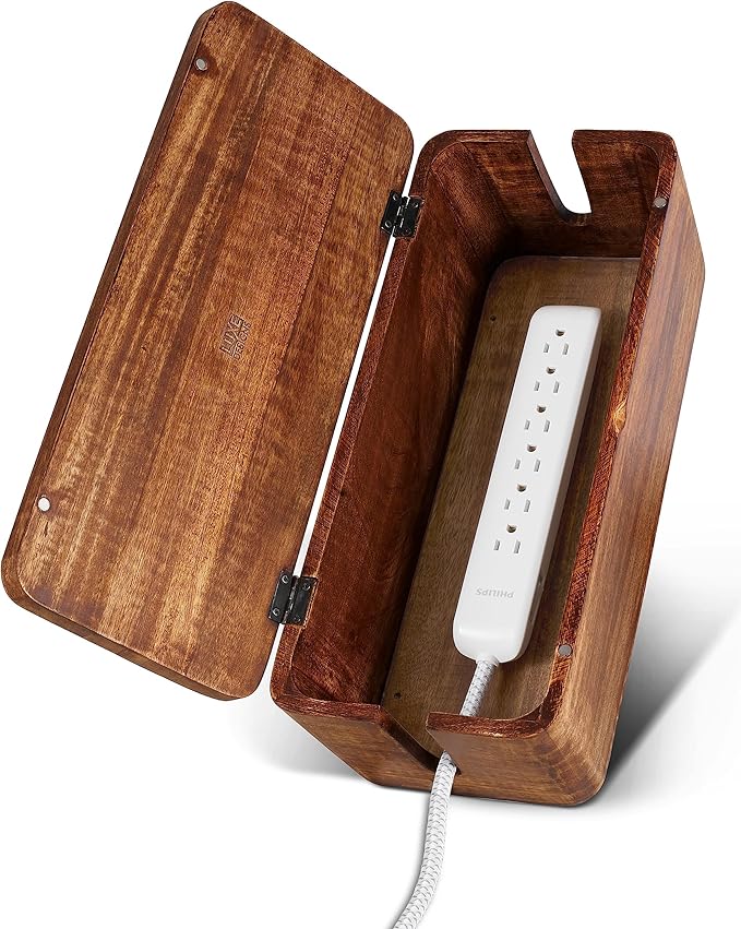 Large Cable Management Box - Cable Organizer Box and Power Strip Box for Electrical Cord Management - Hide Desk Cord and Floor Cables - Wire Storage and Organization for Cords